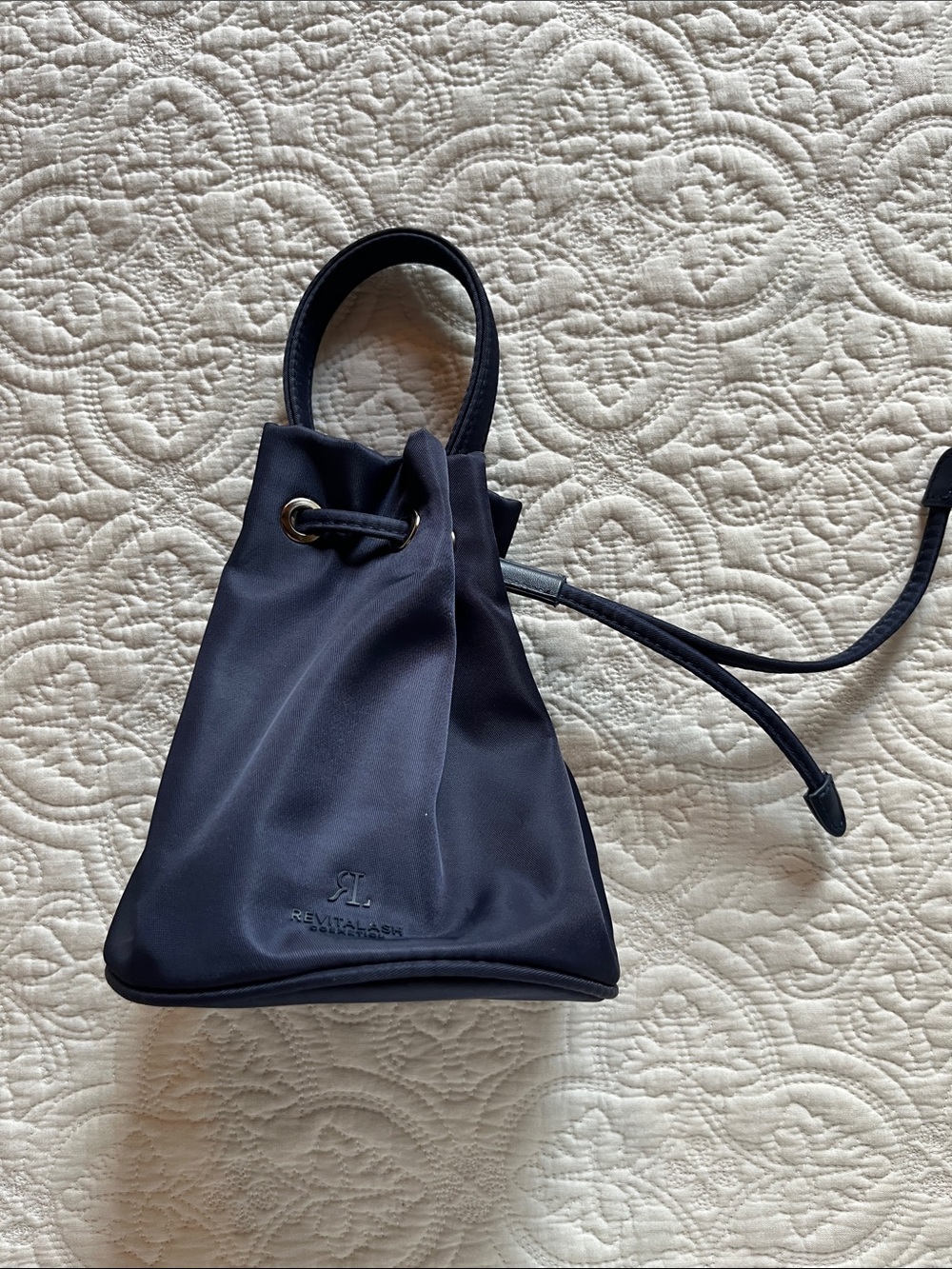 RevitaRash Navy Mini Drawstring Crossbody Bag
